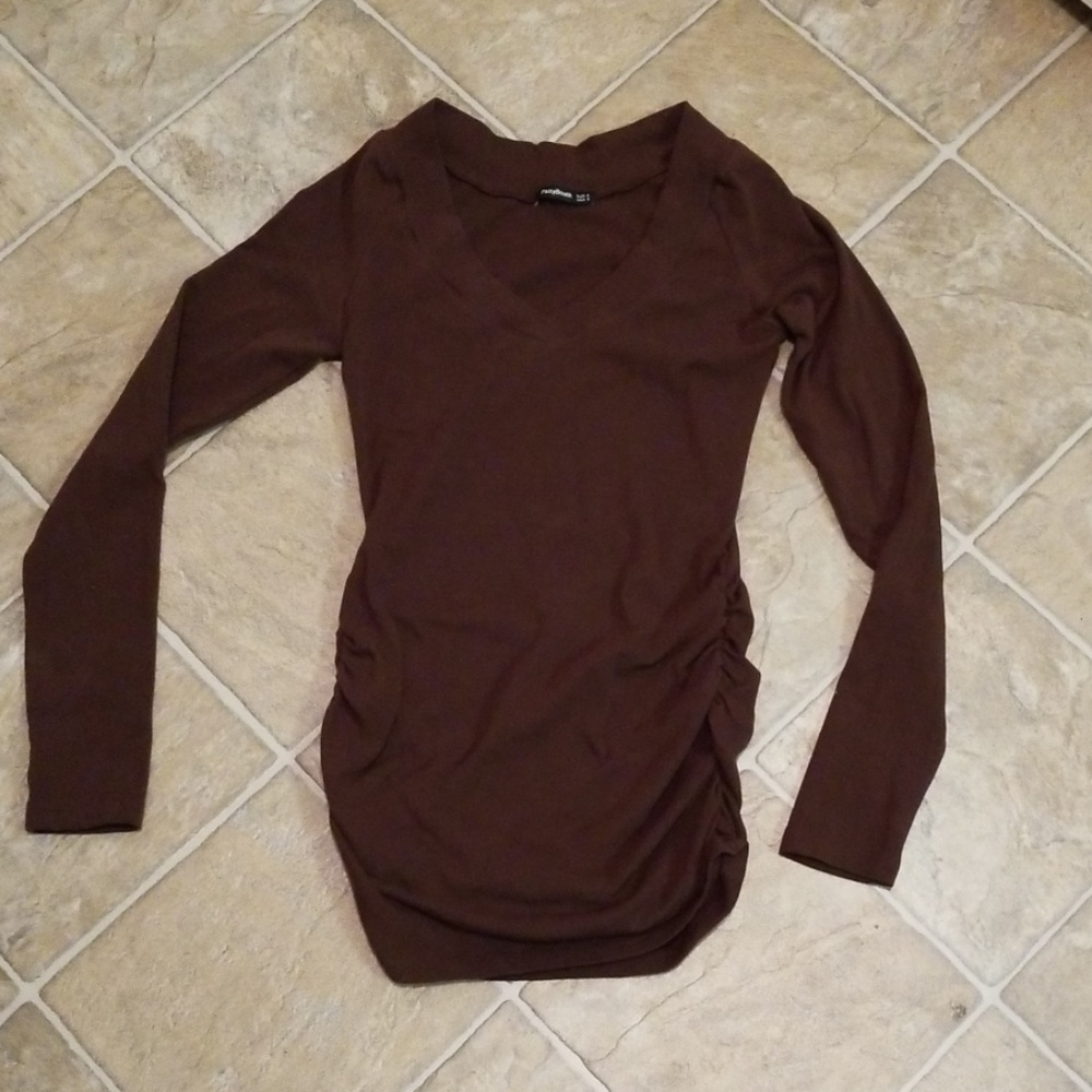 Pattyboutik Raglan V Neck Ruched Sides Top